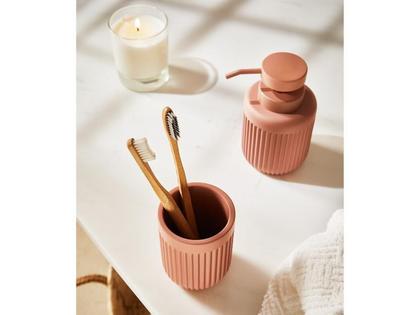 Imagem de Kit Lavabo Banheiro Dispenser Sabonete Líquido Porta Escova