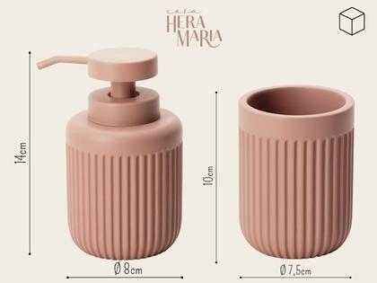 Imagem de Kit Lavabo Banheiro Dispenser Sabonete Líquido Porta Escova