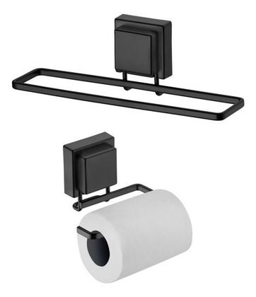 Imagem de Kit Lavabo Banheiro Preto Fosco Ventosa 02 Peças Future