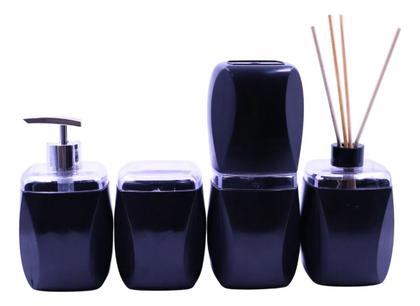 Imagem de Kit Lavabo Completo Banheiro Luxo Premium 4 Peças Preto