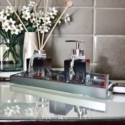 Imagem de Kit Lavabo Completo com Bandeja DEcoração Banheiro Aroma Difusor