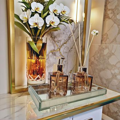 Imagem de Kit Lavabo Completo de Vidro Luxo Banheiro Casa Decoração Escritório Aroma Difusor