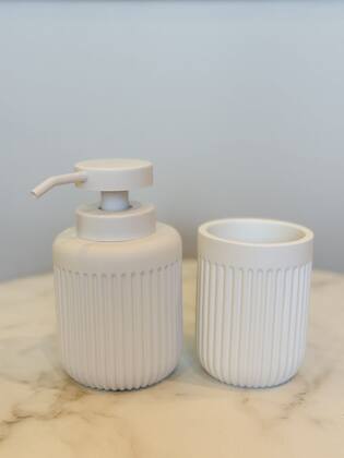 Imagem de Kit Lavabo Em Cimento Cinza (2 peças) - Mart
