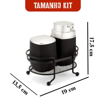 Imagem de Kit Lavabo Saboneteira Porta Algodão Multiuso Com Bandeja