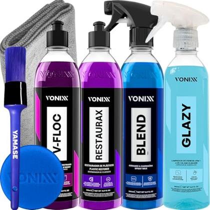 Imagem de Kit Lavagem Automotiva Carro Moto V-Floc Blend Spray Sintra Fast Intense Pano Aplicador Pincel