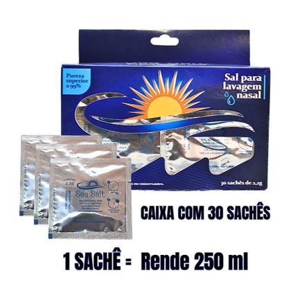 Imagem de Kit Lavagem Nasal Garrafinha 250ml Cânula + Sal c/30 Sachês