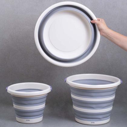 Imagem de Kit Lavanderia 2 Baldes Dobráveis 5l E 10l Bacia 8l Simplo