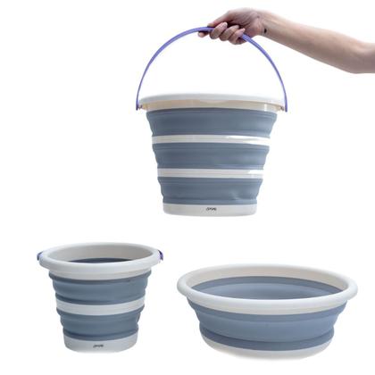 Imagem de Kit Lavanderia 2 Baldes Dobráveis 5l E 10l Bacia 8l Simplo