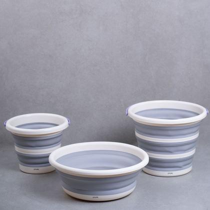 Imagem de Kit Lavanderia 2 Baldes Dobráveis 5l E 10l Bacia 8l Simplo