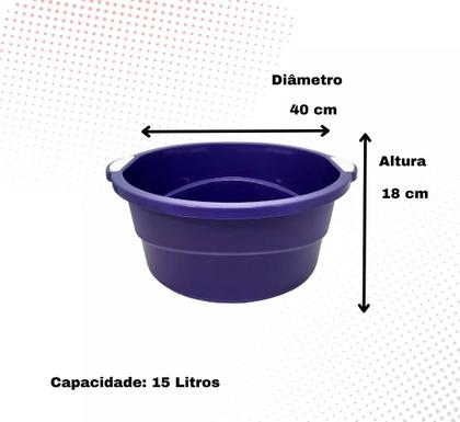 Imagem de Kit Lavanderia 3 Bacias + 1 Balde Grande Reforçada Multiuso