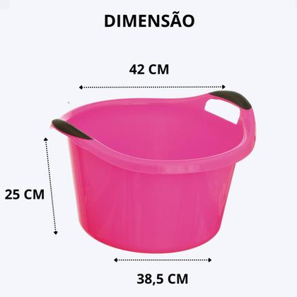 Imagem de Kit Lavanderia 3 Peças Balde Bacia Cesto Prendedor Multiuso