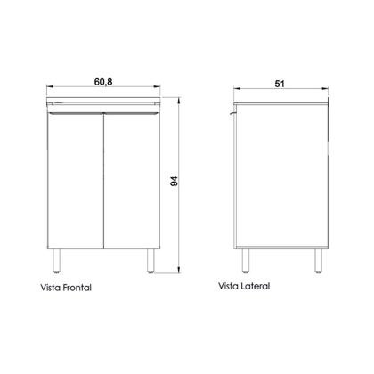 Imagem de Kit Lavanderia 500 com Balcao Branco - 48 Litros