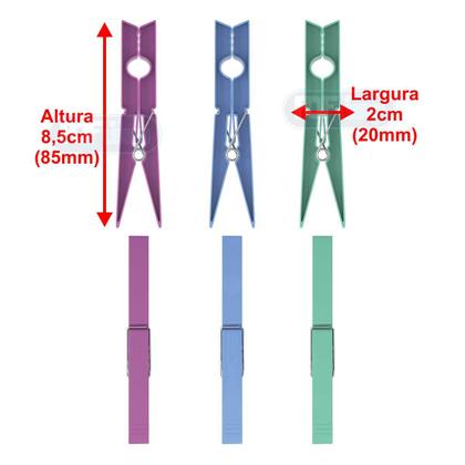Imagem de Kit lavanderia de casa com cesto com 36 prendedores + mini varal oval 8 prendedor - pregador