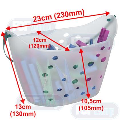 Imagem de Kit lavanderia de casa com cesto com 36 prendedores + mini varal oval 8 prendedor - pregador