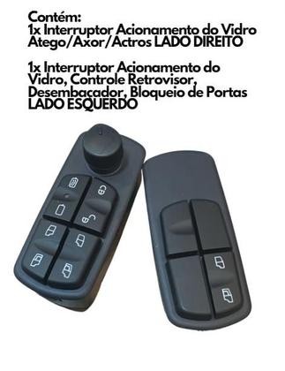 Imagem de Kit LE+LD Interruptor Vidro Controle Retrovisor Bloqueio MB
