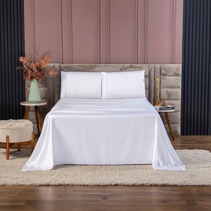Imagem de Kit Leçol de Cama Completo 400 Fios Percal 4 Peças Ponto Palito Anti-pilling com Toque 100% Macio Premium