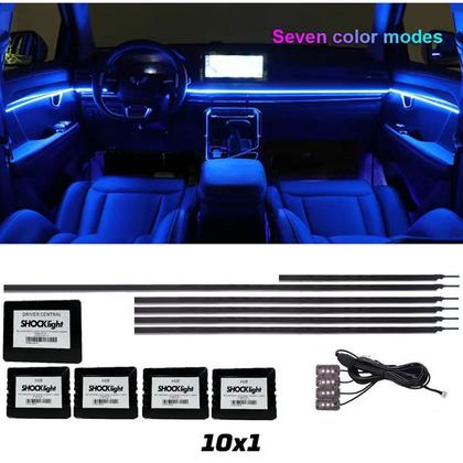 Imagem de Kit Led Atmosfera Nano Rgb Painel Neon 10x1 12v Shocklight