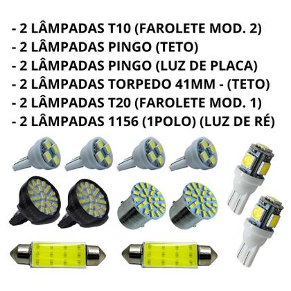 Imagem de Kit Led Interno Externo Lampadas Farol Milha GM Cobalt