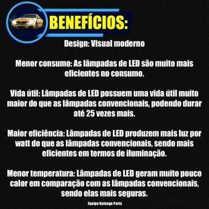 Imagem de Kit Led Interno Externo Lampadas Farol Milha GM Cobalt