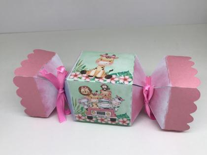 Imagem de Kit lembrancinhas festa facil animais baby safari rosa