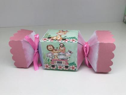 Imagem de Kit lembrancinhas festa facil animais baby safari rosa