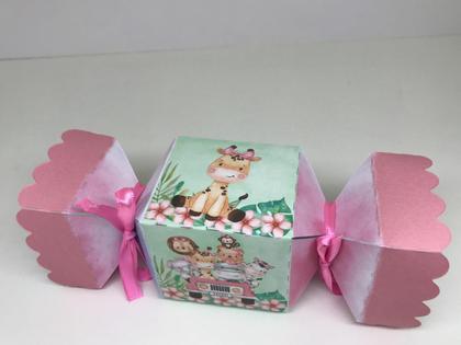 Imagem de Kit lembrancinhas festa facil animais baby safari rosa