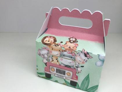 Imagem de Kit lembrancinhas festa facil animais baby safari rosa