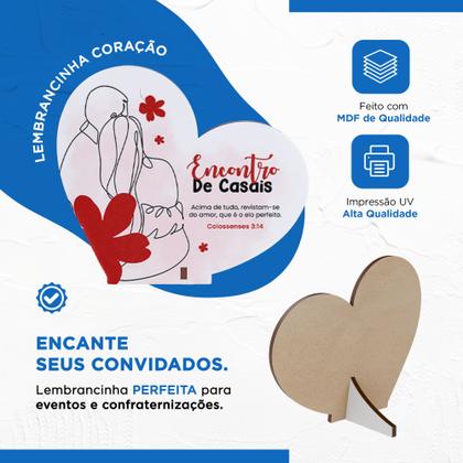 Imagem de Kit Lembrancinhas para Casais Coração em MDF Dia dos Namorados