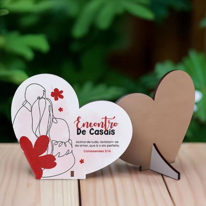 Imagem de Kit Lembrancinhas para Casais Coração em MDF Dia dos Namorados