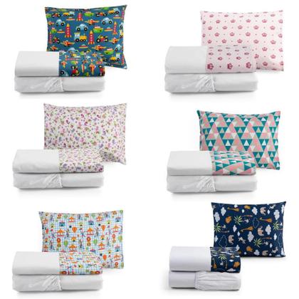 Imagem de Kit Lençol Cama Box Solteiro 3 Peças algodão Cores Moderno