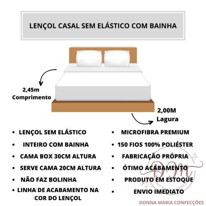 Imagem de Kit Lençol Cama Casal 4 peças Liso com Elástico e Fronha Cama Box