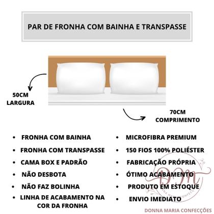 Imagem de Kit Lençol Cama Queen Size 3 peças Liso com Elástico e Fronha Cama Box