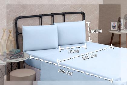 Imagem de Kit Lençol Casal Padrão 100% Algodão Percal 200 Fios 4 peças