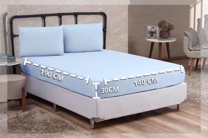 Imagem de Kit Lençol Casal Padrão 100% Algodão Percal 200 Fios 4 peças