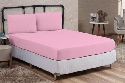 Imagem de Kit Lençol Casal Padrão 100% Algodão Percal 200 Fios 4 peças