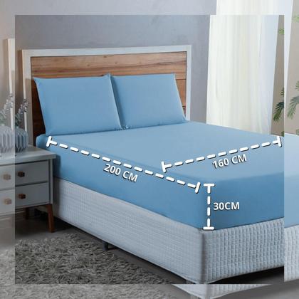 Imagem de Kit Lençol Queen Size 100% Algodão Percal 300 Fios 4 peças