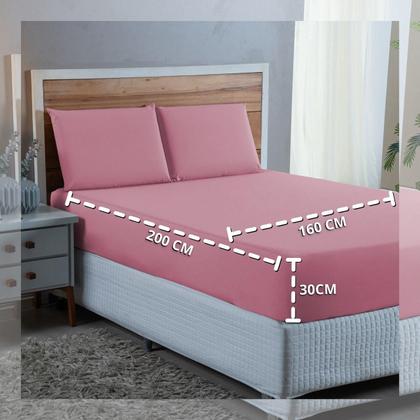 Imagem de Kit Lençol Queen Size 100% Algodão Percal 300 Fios 4 peças