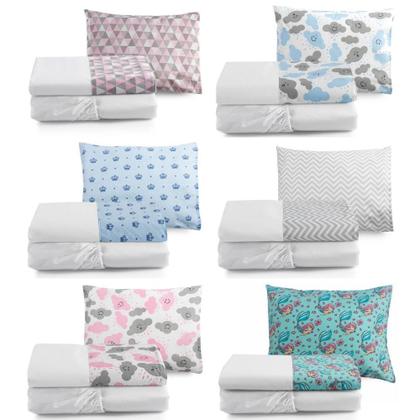 Imagem de Kit Lençol Solteiro Estampado Para Menino e Menina Moderno