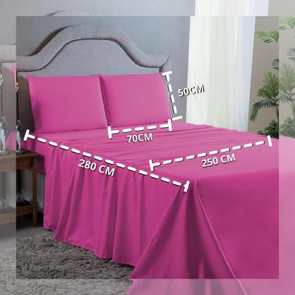 Imagem de Kit Lençol Super King 4 Peças 400 Fios Toque Aveludado com Elástico Fronhas e Virol