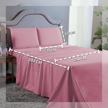 Imagem de Kit Lençol Super King 400 Fios Poliéster 4 Peças Jogo Forro de Cama Box Extra Macio