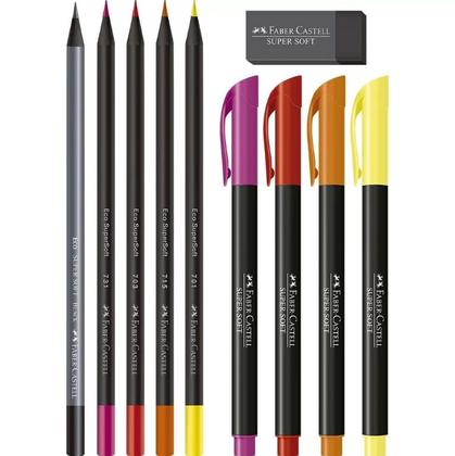 Imagem de Kit Lettering Super Soft - Tons Quentes - Faber Castell UNICA