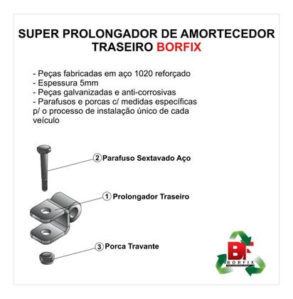 Imagem de Kit Lift Diant/tras 5cm + prolongador Diant/tras Saveiro g5.