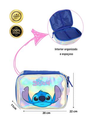 Imagem de Kit Lilo Stitch Mochila Costas Rodas Lancheira Estojo Box 3D