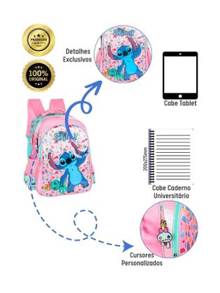 Imagem de Kit Lilo Stitch Mochila + Lancheira + Estojo Triplo 1551