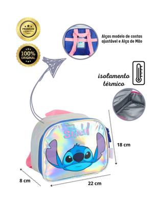 Imagem de Kit Lilo Stitch Mochila Rodas Lancheira Estojo Garrafa P