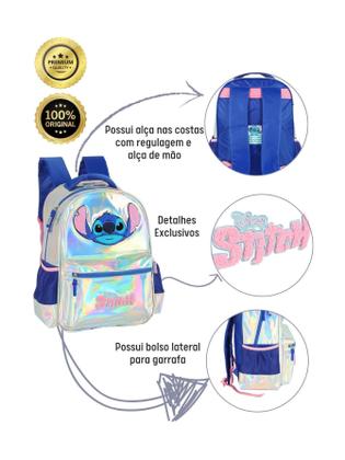 Imagem de Kit Lilo Stitch Mochila Rodas Lancheira Estojo Garrafa P