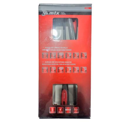 Imagem de Kit Lima Bastarda Chata Redonda 5 Peças Mtx 8 Pol Com Cabo