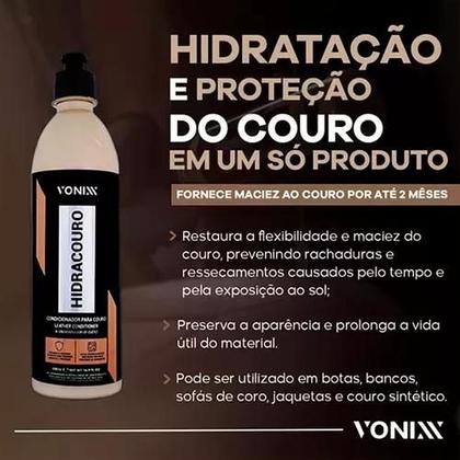 Imagem de Kit Limpa Banco Couro E Hidratante Automotivo 500ml