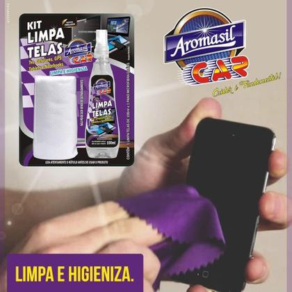 Imagem de Kit Limpa Telas 100ML com Pano Microfibra Gps Televisao Monitor Limpeza Celular