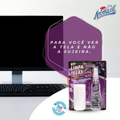 Imagem de Kit Limpa Telas 100ML com Pano Microfibra Gps Televisao Monitor Limpeza Celular